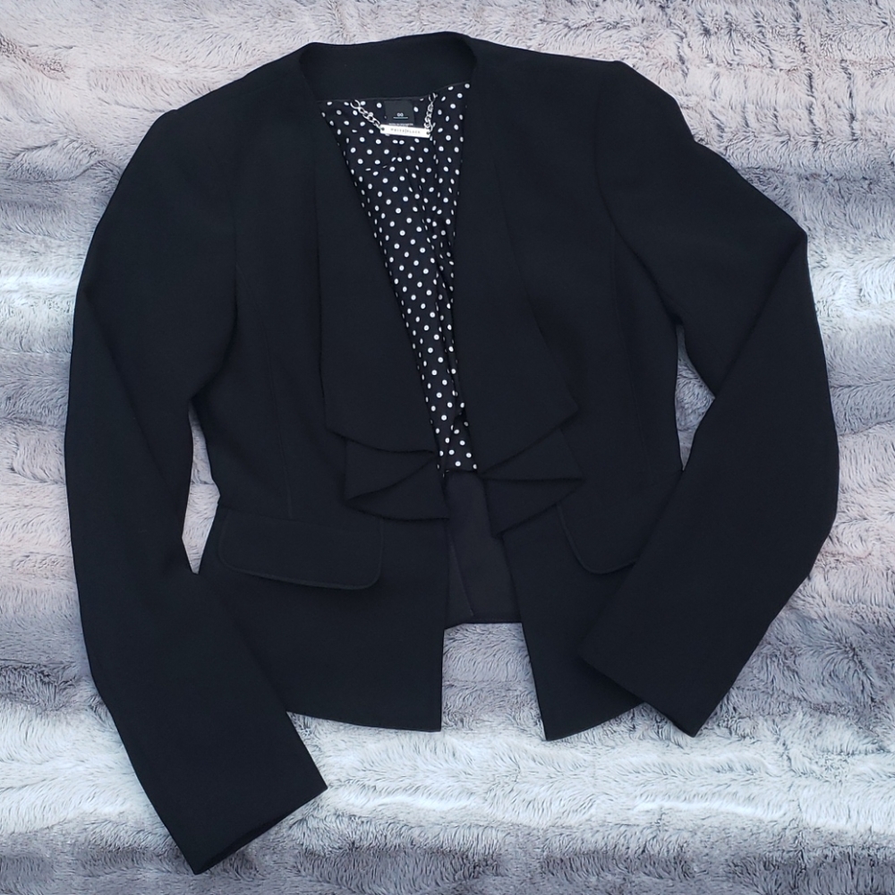 WHBM Ruffle black jacket